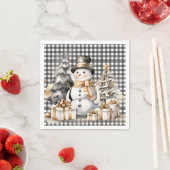 Schwarzes Weihnachtsschneedesign Serviette (Beispiel)