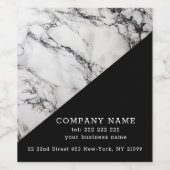 Schwarzes Weiß-Marmor Weinetikett (Einzelnes Label)