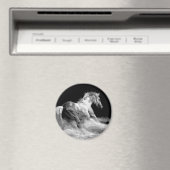 Schwarzes & Weiß Pferd in Aktion Magnet (In Situ (Geschirrspüler))