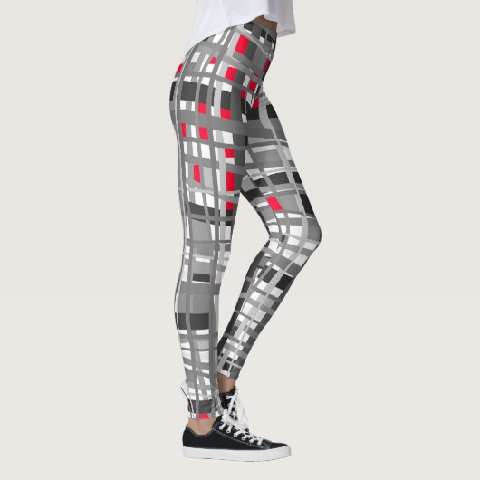 Schwarzes, Weiß u. Rot Leggings (Rechts)