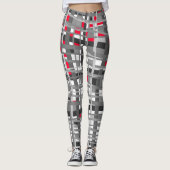 Schwarzes, Weiß u. Rot Leggings (Vorderseite)