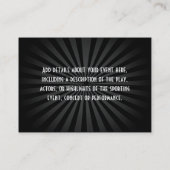 Schwarzes + Weiße Ereignis-Karte, Visitenkarte (Rückseite)