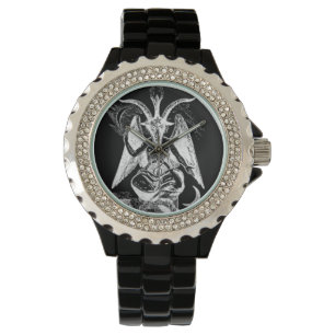 Schwarzes/weißes Baphomet (im altem Stil) Armbanduhr