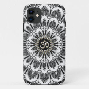 Schwarzes+Weißes Blumensilber-OM-Case-Mate iPhone 11 Hülle