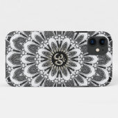 Schwarzes+Weißes Blumensilber-OM-Case-Mate iPhone Case-Mate iPhone Hülle (Rückseite (Horizontal))