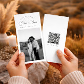 Schwarzes & Weißes Bookmark Modern QR Code Foto Save The Date