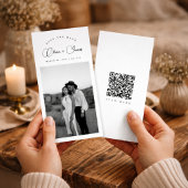 Schwarzes & Weißes Bookmark Modern QR Code Foto Save The Date