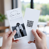 Schwarzes & Weißes Bookmark Modern QR Code Foto Save The Date