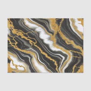Schwarzes Weißes Gold Marmor Optik Glam Hochzeit  Seidenpapier