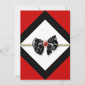 Schwarzes, weißes Gold PERSONALISIEREN Einladung (Rückseite)