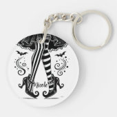 Schwarzes & Weißes Halloween-Party Schlüsselanhänger (Rückseite)