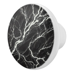 Schwarzes & weißes Marmor Look Glamourös Keramikknauf