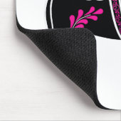 Schwarzes/weißes/rosa Dala Volkspferd, Mousepad (Ecke)