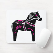 Schwarzes/weißes/rosa Dala Volkspferd, Mousepad (Mit Mouse)
