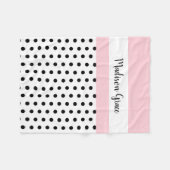 schwarzes/weißes Rosa/Weiß der Tupfen w; Fleecedecke (Vorderseite (Horizontal))