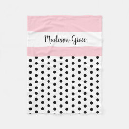 schwarzes/weißes Rosa/Weiß der Tupfen w; Fleecedecke