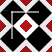 Schwarzes, weißes, rotes stoff (Kachel)