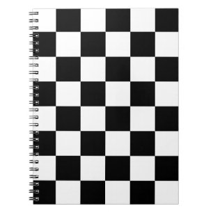 Schwarzes, weißes Schachbrett-Notizbuch Notizblock