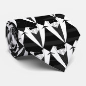 Schwarzes/weißes Smoking Krawatte (Gerollt)