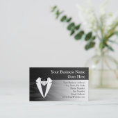 Schwarzes/weißes Smoking Visitenkarte (Stehend Vorderseite)