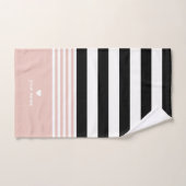 Schwarzes, weißes u. rosa gestreiftes badhandtuch set (Handtuch)