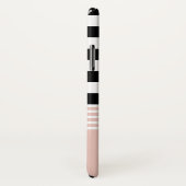 Schwarzes, weißes u. rosa gestreiftes Case-Mate iPhone hülle (Hinten/Rechts)