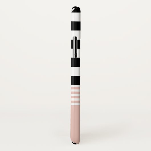 Schwarzes, weißes u. rosa gestreiftes Case-Mate iPhone hülle (Hinten/Rechts)