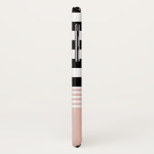 Schwarzes, weißes u. rosa gestreiftes Case-Mate iPhone hülle (Hinten/Links)