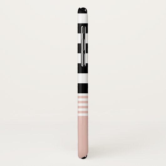 Schwarzes, weißes u. rosa gestreiftes Case-Mate iPhone hülle (Hinten/Links)