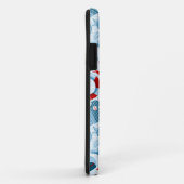 Schwarzes, weißes und blaues Muster Case-Mate iPhone Hülle (Hinten/Rechts)