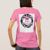 Schwarzes, weißes und rosa Brautparty T-Shirt (Rückseite)