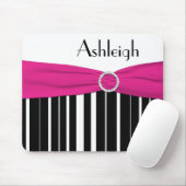 Schwarzes, weißes und rosa gestreiftes Mousepad (Mit Mouse)