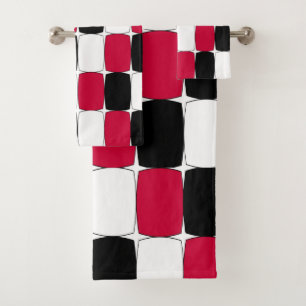 Schwarzes, Weißes und Rotes Auge Badhandtuch Set