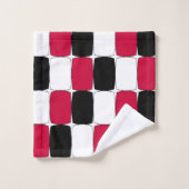 Schwarzes, Weißes und Rotes Auge Badhandtuch Set (Waschlappen)