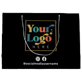Schwarzes Werbepapier für Firmenlogo Große Geschenktüte (Rückseite)