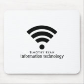 Schwarzes Wi-Fi-Logo, Informationstechnologie, Com Mousepad (Vorne)