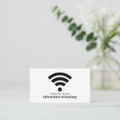 Schwarzes Wi-Fi-Logo, Informationstechnologie, Com Visitenkarte (Stehend Vorderseite)