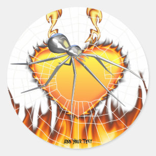 Schwarzes Widow Chrome Design 1 Runder Aufkleber