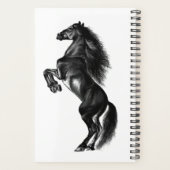 Schwarzes Wild Pferd - Benutzerdefinierter Text Planer (Rückseite)