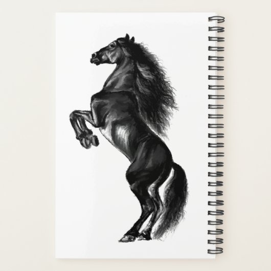 Schwarzes Wild Pferd - Benutzerdefinierter Text Planer (Rückseite)