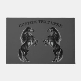 Schwarzes Wild Pferd Doormat mit benutzerdefiniert Fußmatte