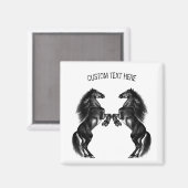 Schwarzes Wild Pferd Magnet mit benutzerdefinierte (Vorderseite/Rückseite)