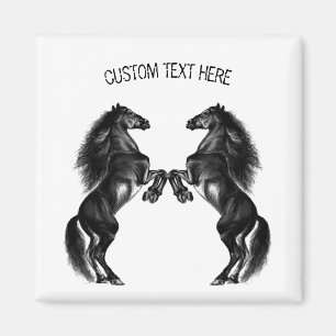 Schwarzes Wild Pferd Magnet mit benutzerdefinierte