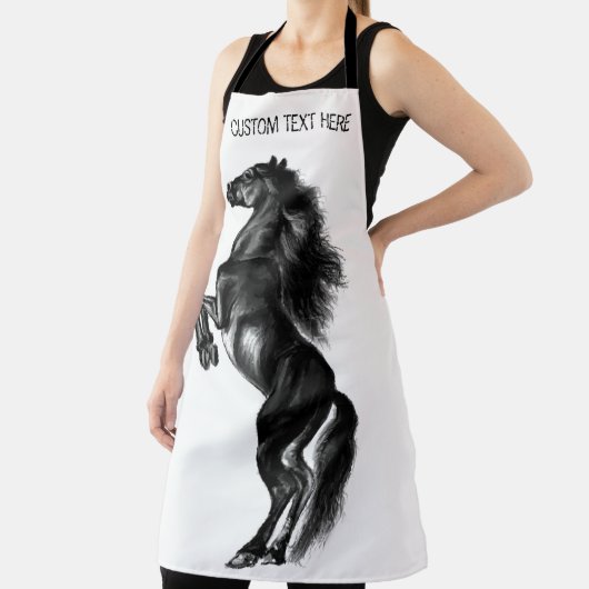 Schwarzes Wild Pferd Schürze mit benutzerdefiniert (InSitu)