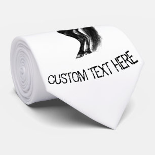 Schwarzes Wild-Pferd - Schwarz-Weiß-Zeichn Krawatte