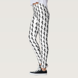 Schwarzes Wild Pferd Weiße Leggings - Farbe