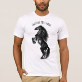 Schwarzes Wild Pferd - Zeichnend - Fügen Sie Ihren T-Shirt (Vorderseite)