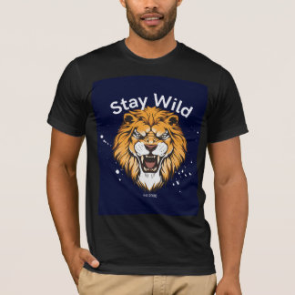 schwarzes Wild-T-Shirt T-Shirt