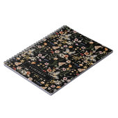 Schwarzes Wildblume-Notebook Notizblock (Linke Seite)