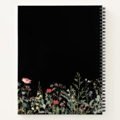Schwarzes Wildblume-Wiese-Notebook Notizblock (Rückseite)